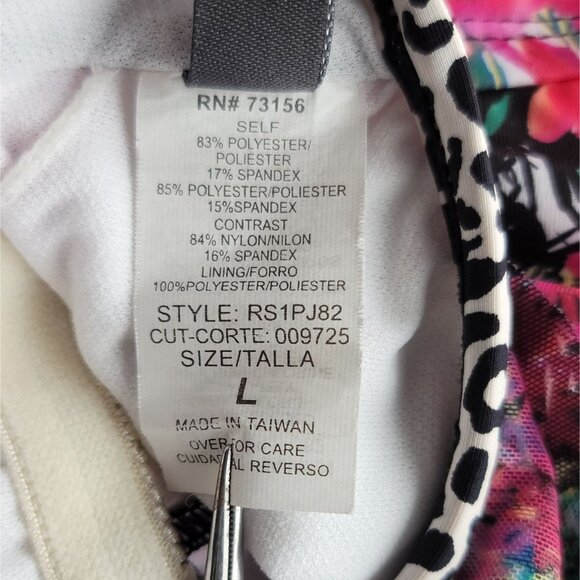 Kenneth Cole Reaction Women's Floral Print Bathing Suit Top Only With Ruffle Tri - Picture 5 of 11